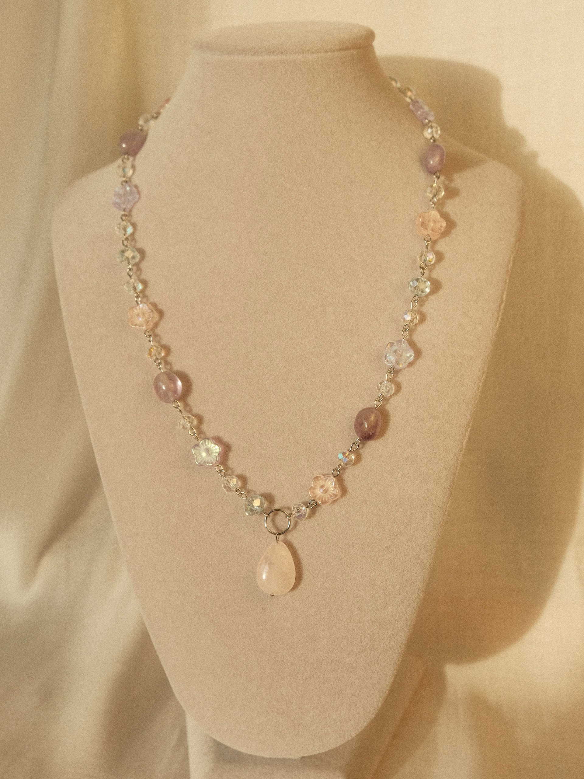 Rose Quartz & Amethyst Pastel Necklace product image (1)