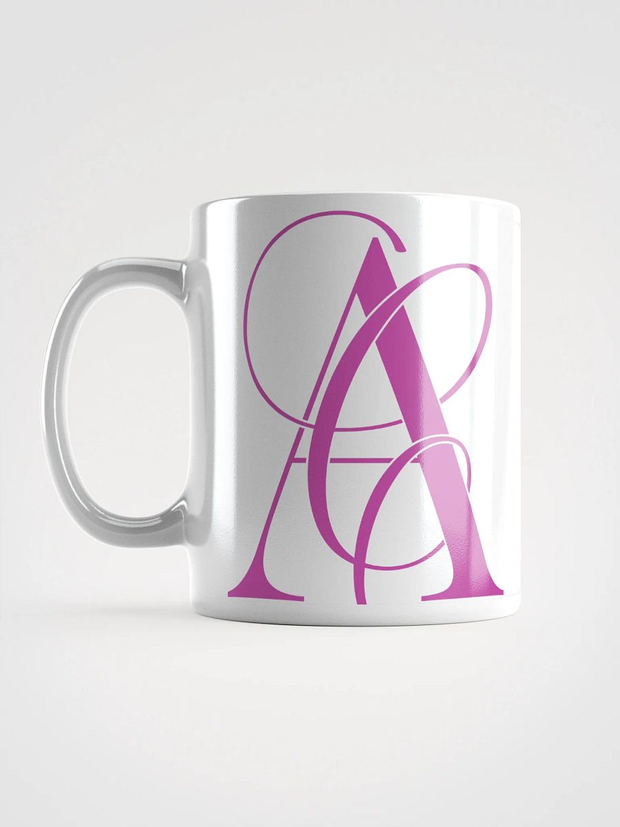 Elegant A Calligraphy White Glossy Mug (Magenta) product image (6)