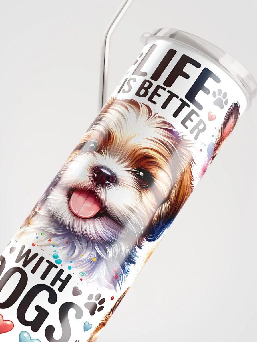 Life Is Better With With Dogs, Paws & Hearts Stainless Steel Tumbler product image (6)