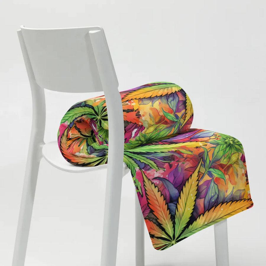 Psychedelic Cannabis Dream Throw Blanket product image (8)