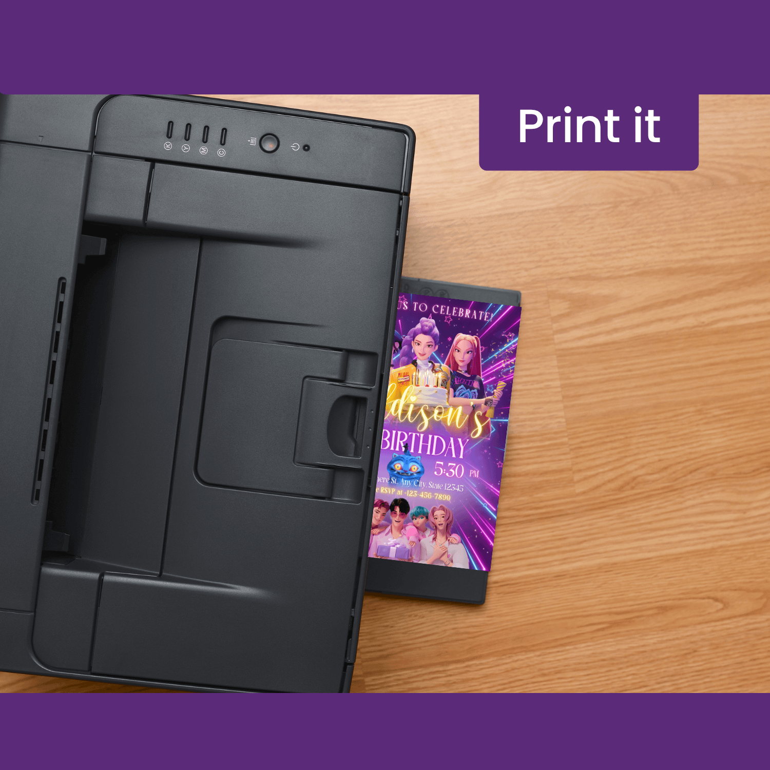 K-Pop Demon Hunter Birthday Invitation product image (3)