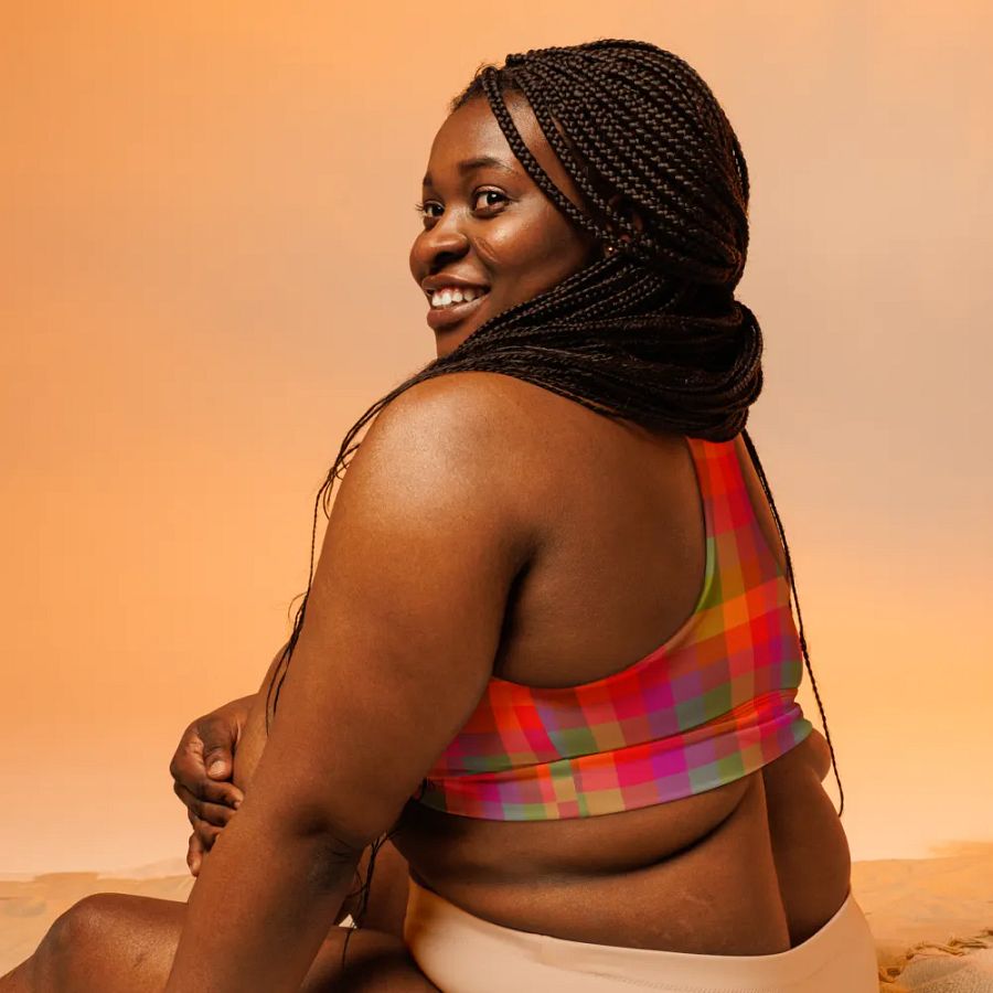 Rainbow Checkers Sports Bra 2 product image (9)