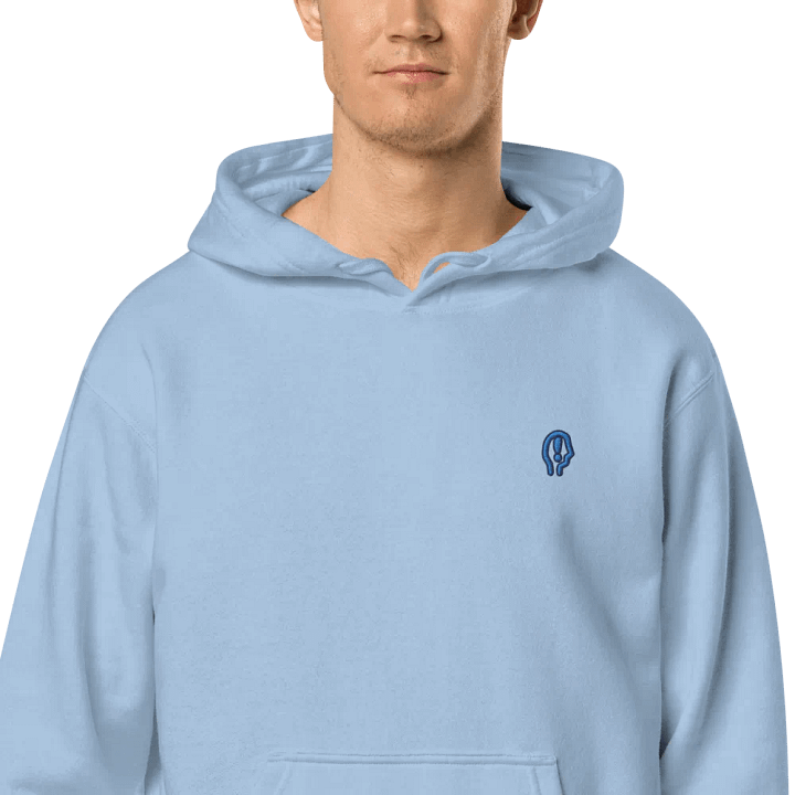 EXCLAIMING MENTALLY (sm. electric design) embroidered pigment hoodie product image (2)