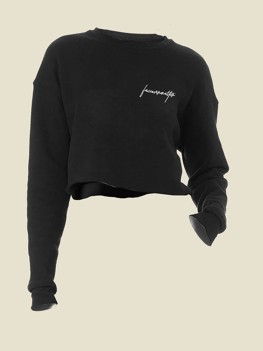 Faceovermatter Cropped Crewneck (Black) product image (2)