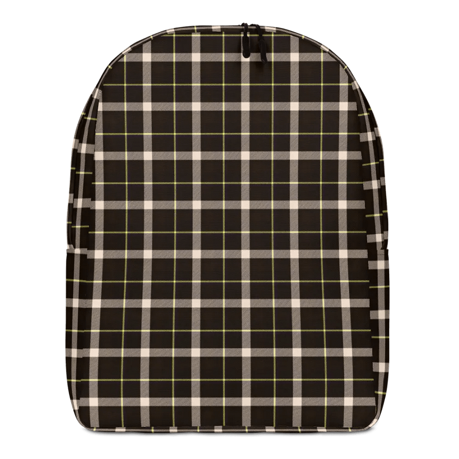 Brown Tartan, Dark Academia Chocolate Brown Backpack product image (3)