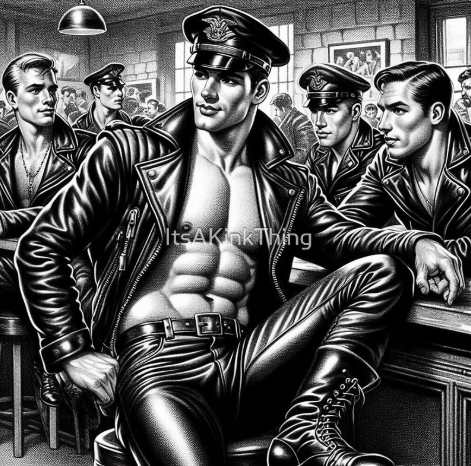 1940s Vintage Leather Bar Daddy San Francisco Pride Tom of Finland Tribute Graphic Design product image (1)