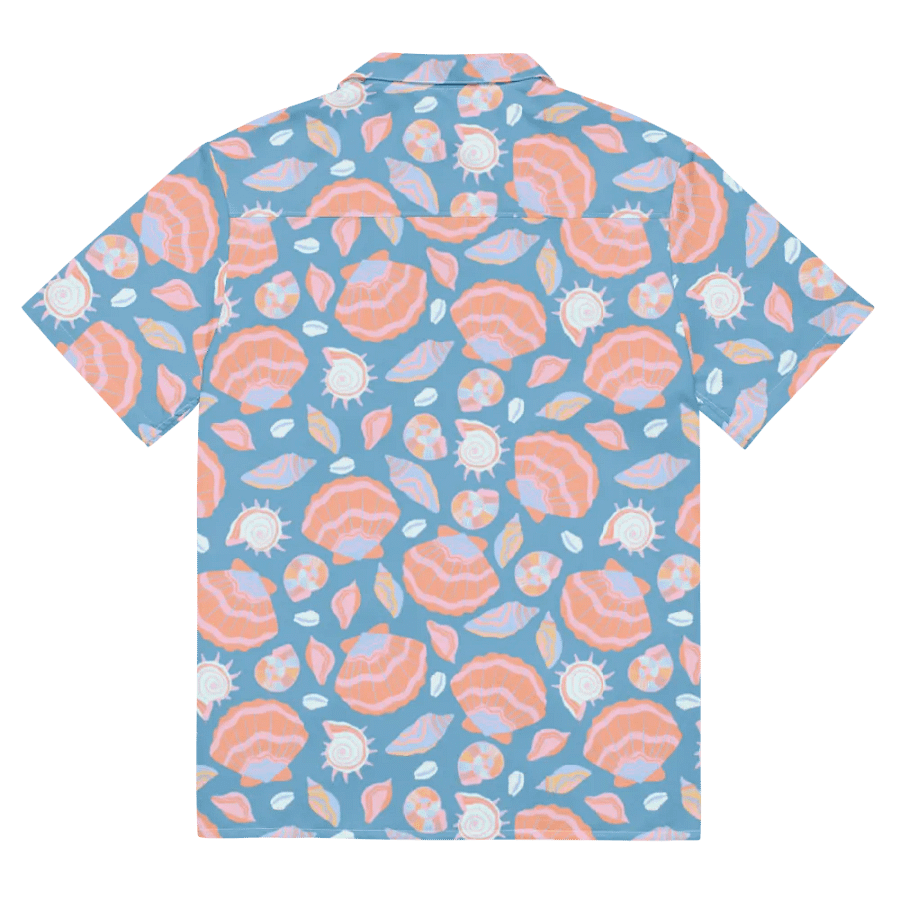 Retro Seashells Blue Hawaiian Shirt product image (11)