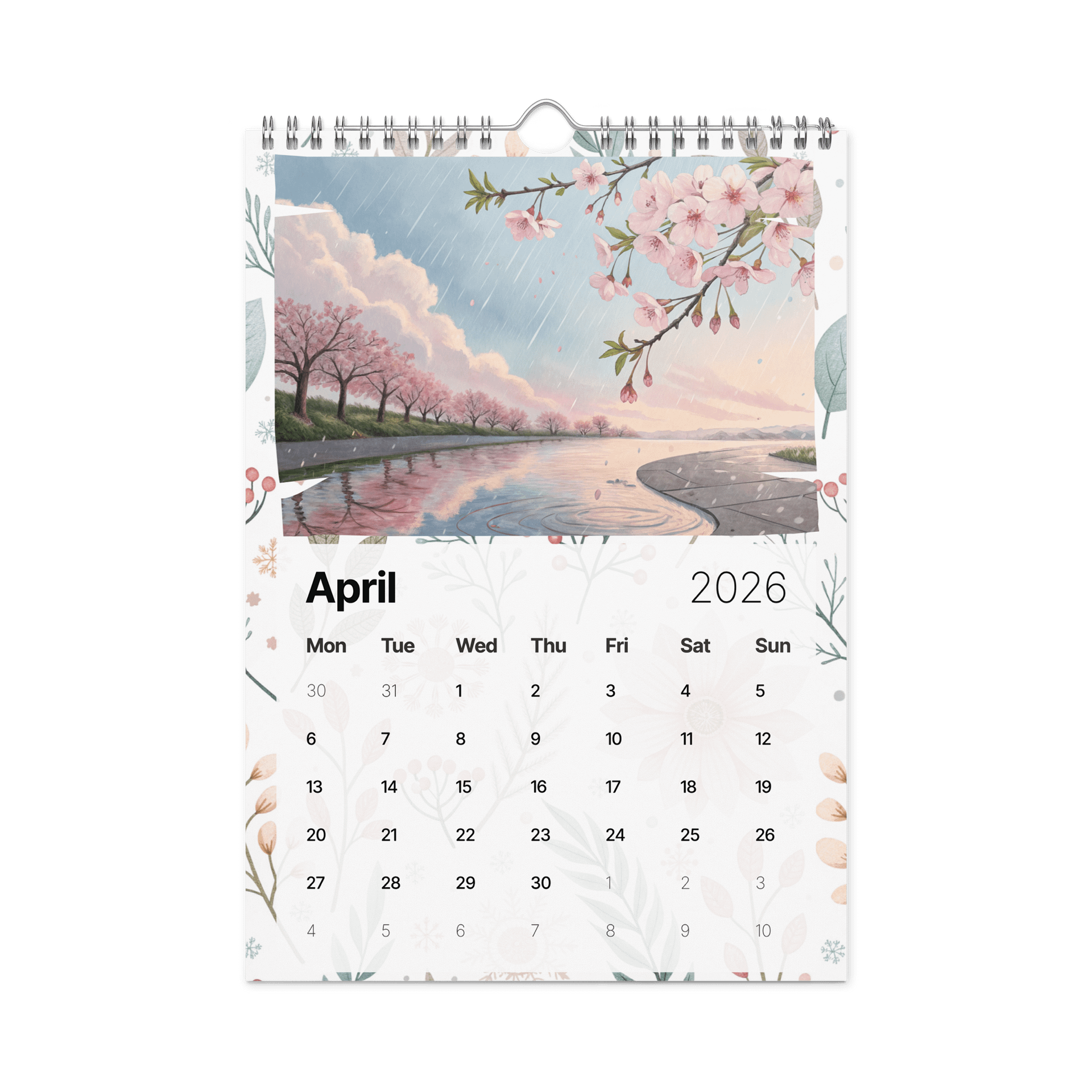 Watercolor Seasonal Scenes Wall Calendar 2026 – A Year of Serene Nature Art in Soft Pastel Watercolors product image (2)