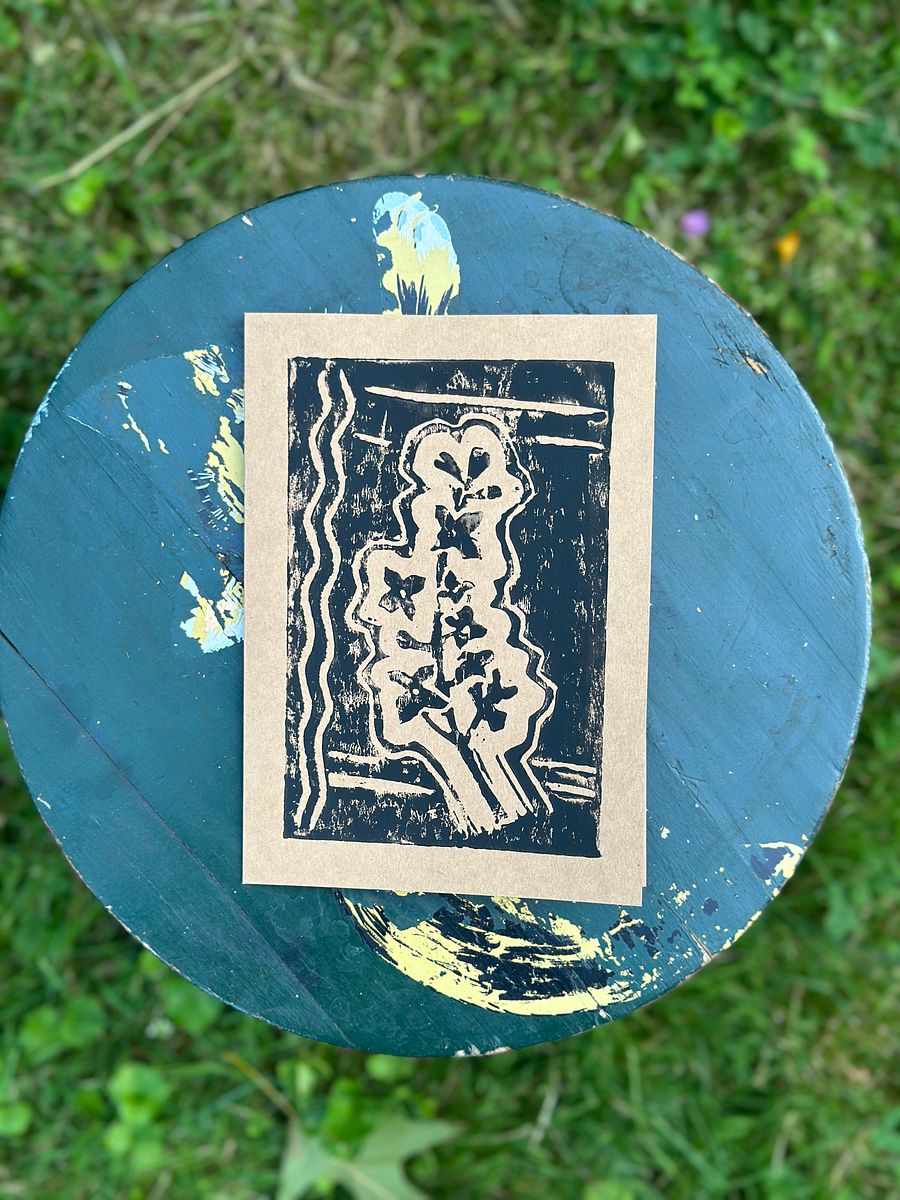 Lilac Block Print Greeting Card (Blank) product image (6)