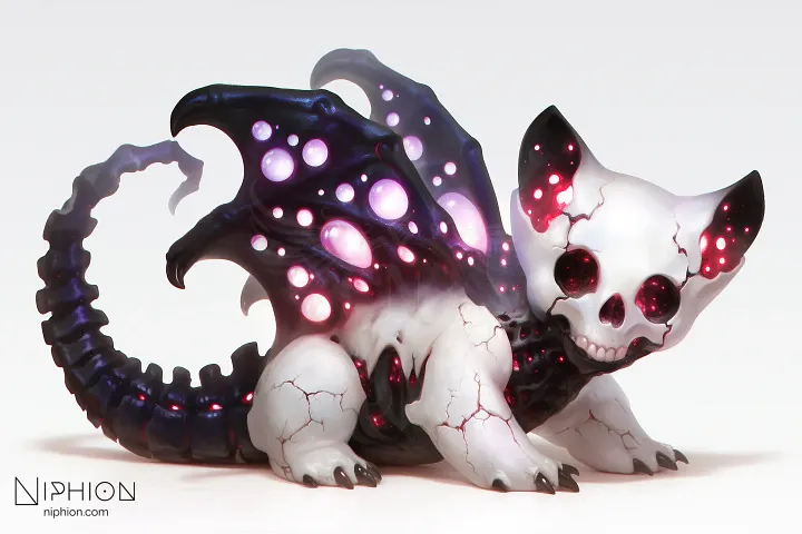 Necrocritter #5 – Exclusive Digital Art | Cute Skeleton Fantasy Creature product image (1)