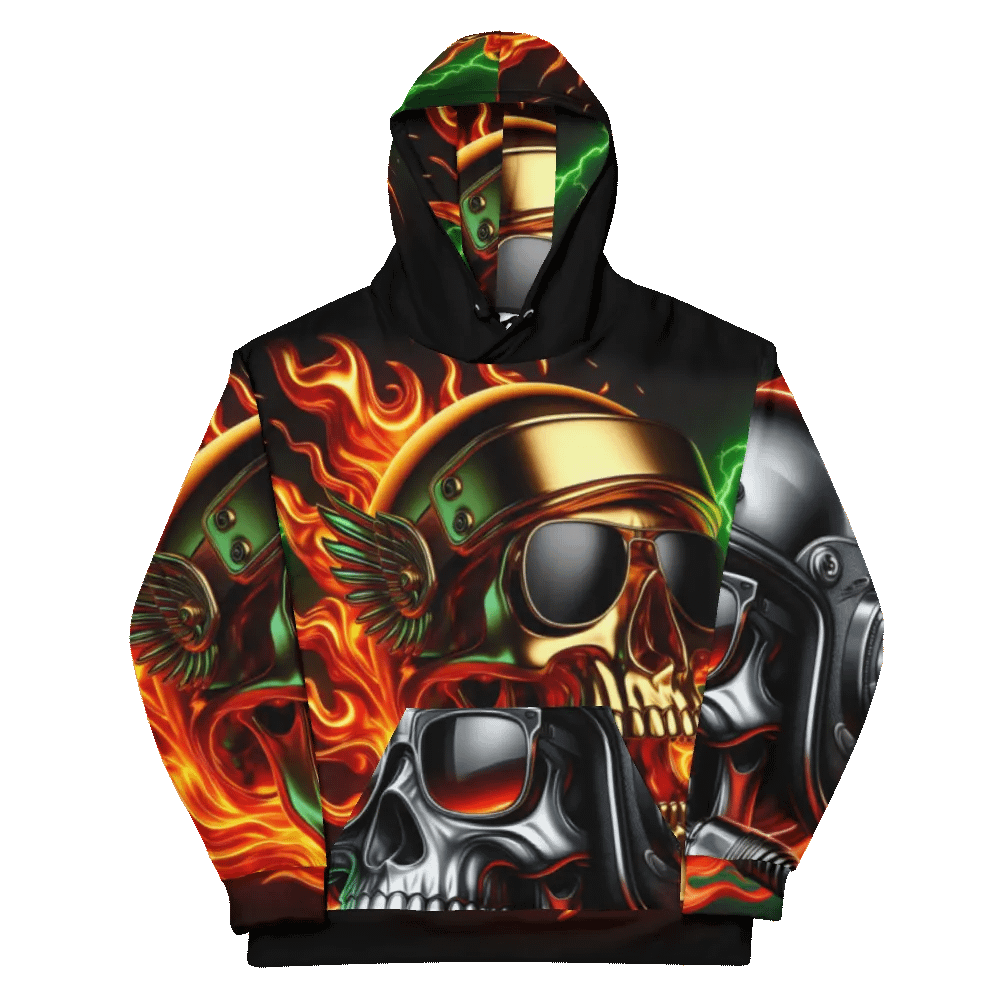 Fierce Skull Firestorm - Unisex Skull Hoodie #51 product image (11)