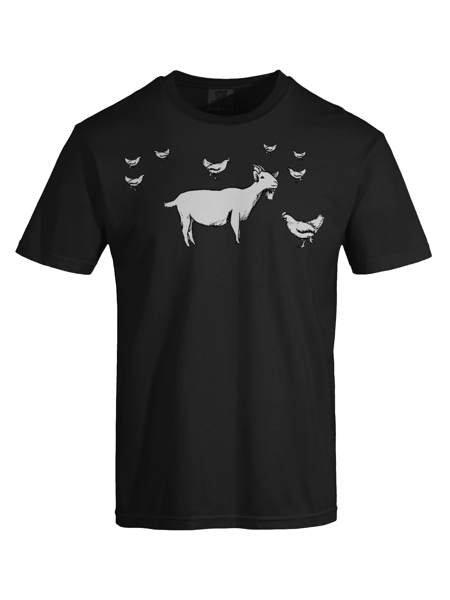 Minimalist Goat and chickens Sketch Comfort Tee product image (88)