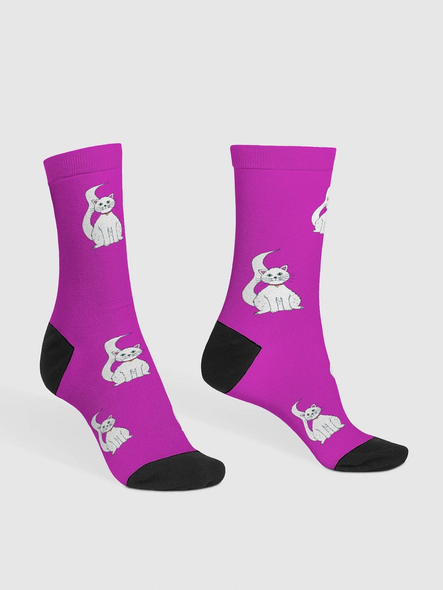 White Cat (art by Dina R.) akril painting picture - Crew Socks product image (3)