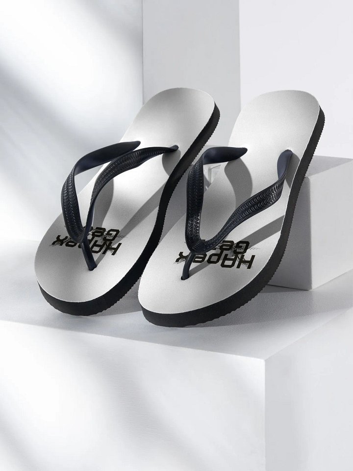 Black HApex Gear Black Logo - White Flip-Flops product image (1)