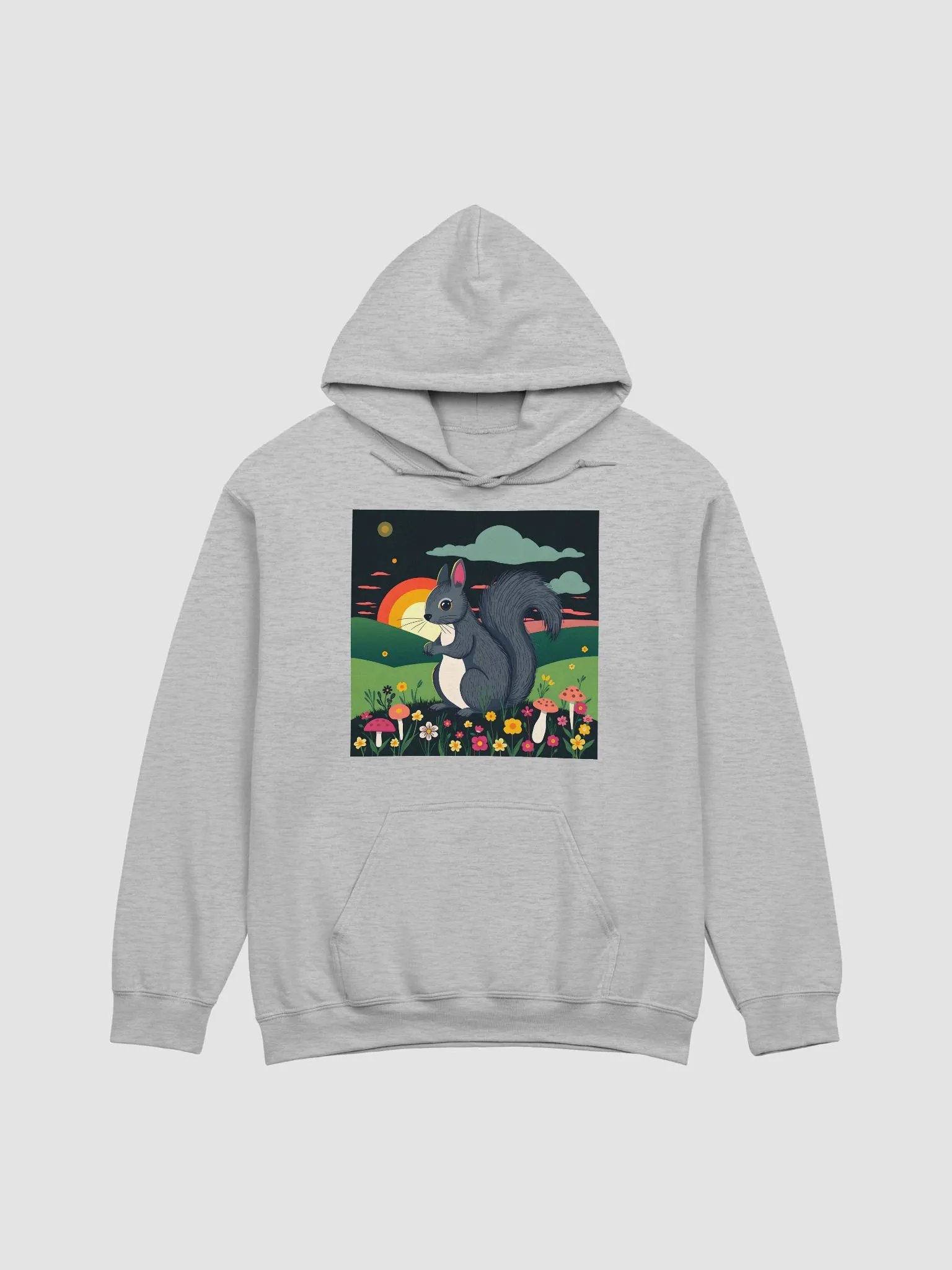 Whimsical Sunset Squirrel Hoodie product image (1)