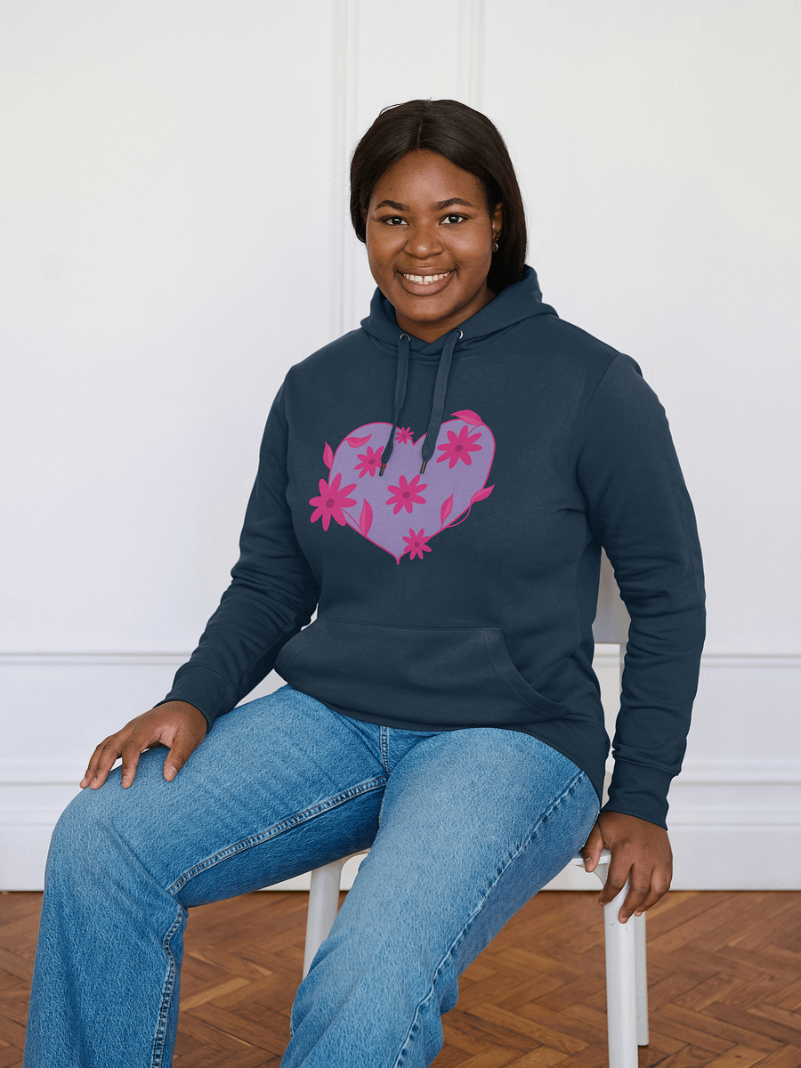 Purple Floral Heart Eco Hoodie product image (3)