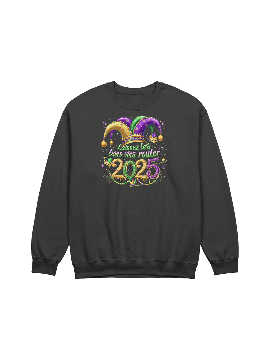 Mardi Gras Wine-Inspired Sweatshirt – "Laissez les Bons Vins Rouler" – Cozy Wine Lovers' Outfit product image (2)