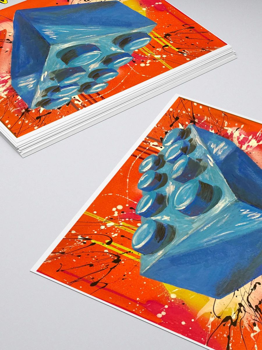 POP Brick (Blue Brick/Red Background) Sticker product image (4)