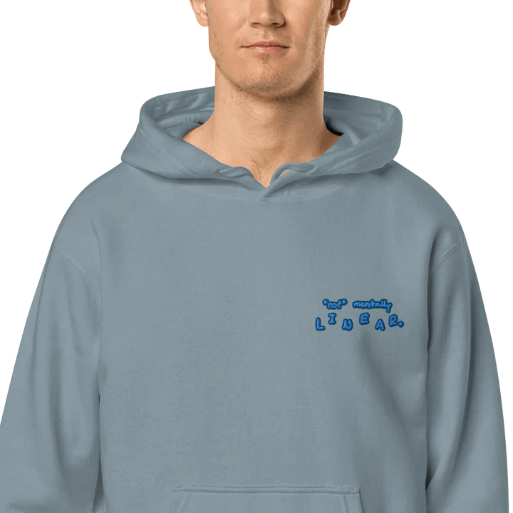 *not* mentally linear (L.C. creek design) embroidered pigment hoodie product image (1)