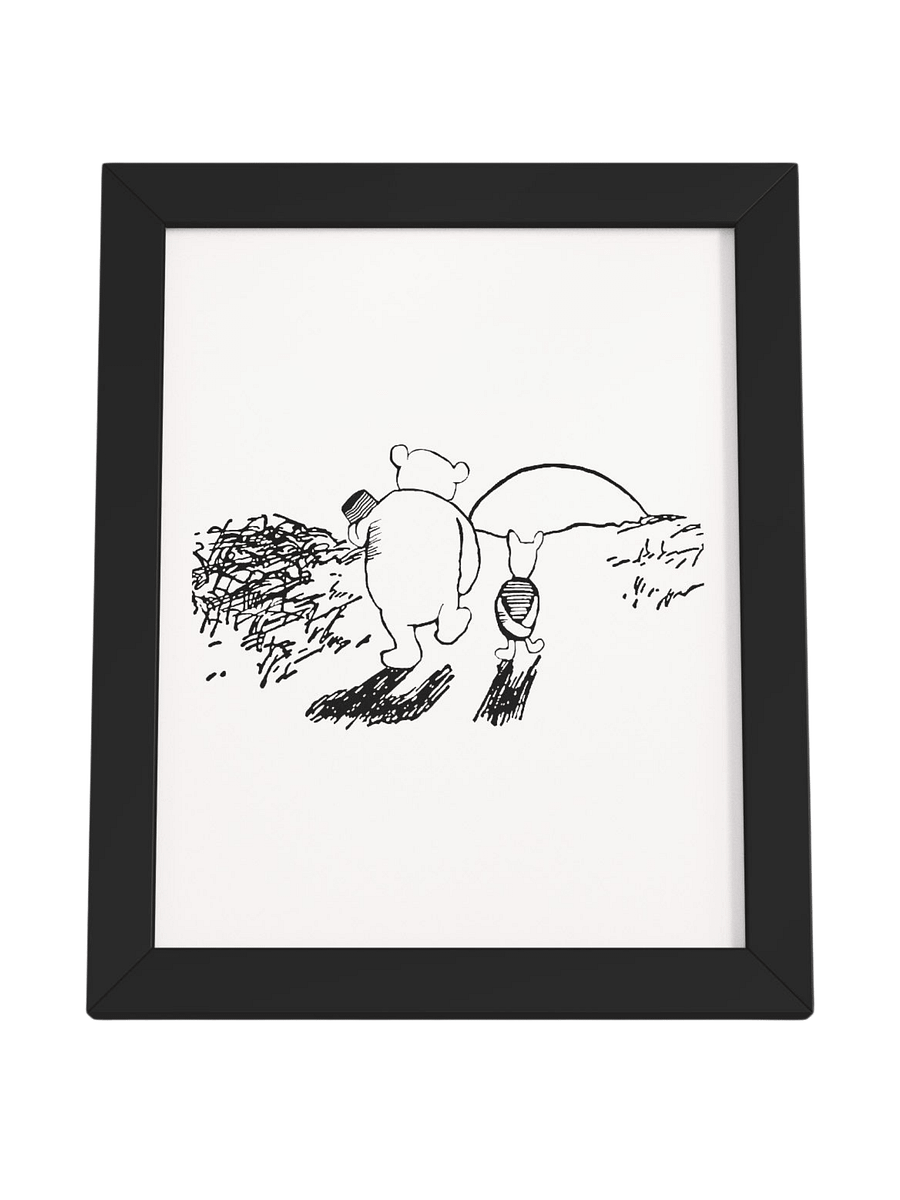 Pooh Bear and Piglet Walking and Sunset Framed Artwork product image (1)