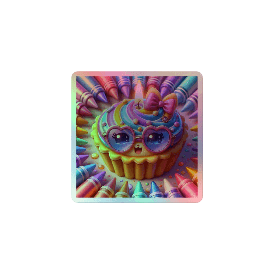 Whimsical Cupcake Holographic Sticker Set product image (1)