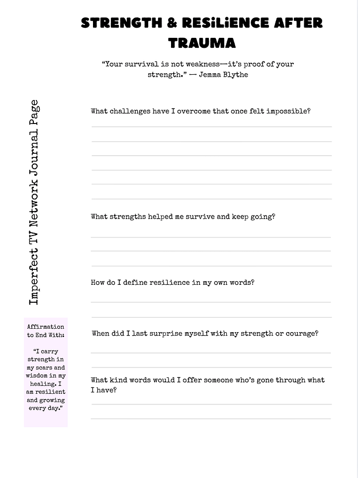 Strength and Resilience After Trauma Journaling Page product image (1)