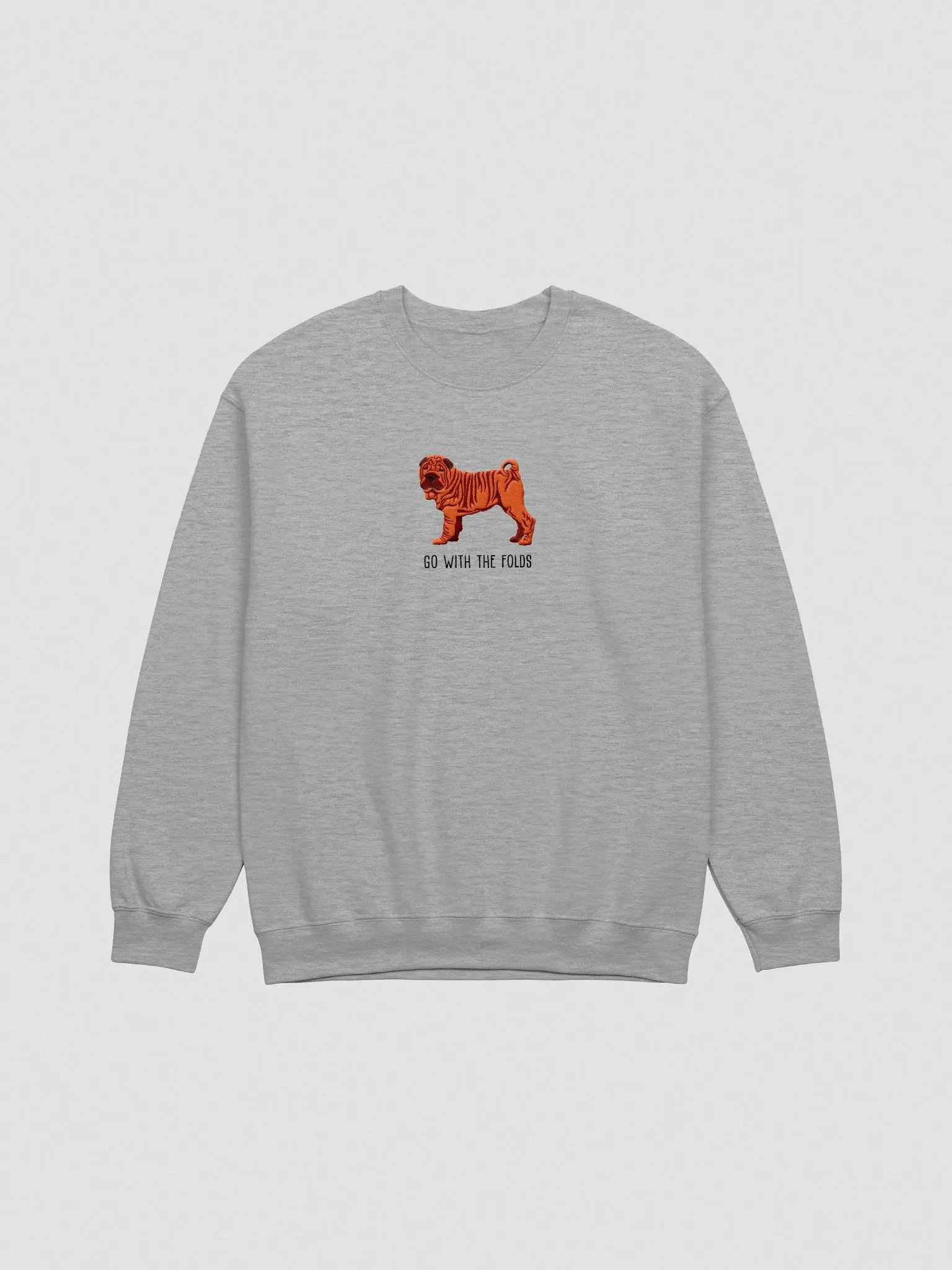 Go with the Folds Sweatshirt (Embroidered) of a Chinese Shar-Pei(Red) product image (4)