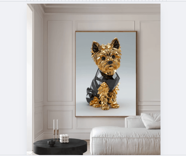 Crystal Yorkshire Terrier Sculpture Wall Art product image (4)