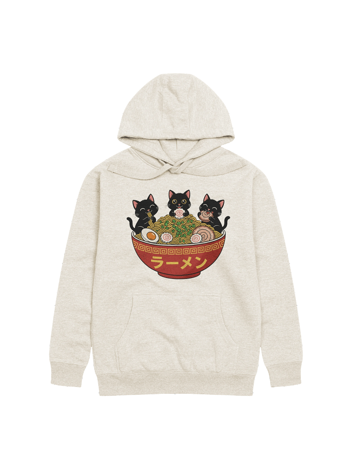 Adorable Black Cat Ramen Trio Vintage Japanese Style Hoodie product image (2)