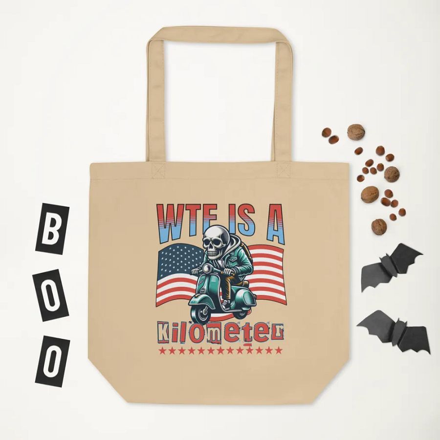 WTF Is A Kilometer? Skeleton Scooter Tote Bag product image (5)