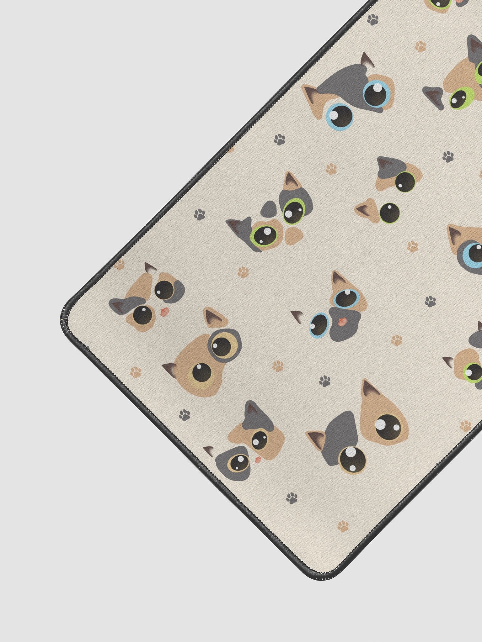 Cute Calico Cat Faces (Multicolor Eyes) Desk Mat 12" x 18" product image (2)