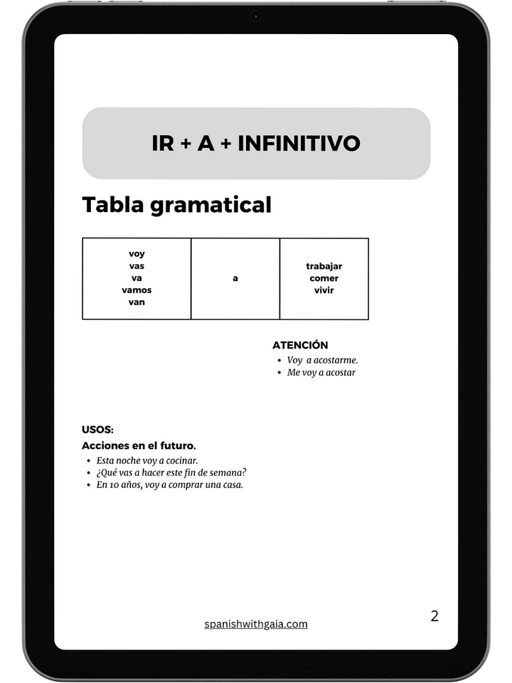 PDF IR + A + INFINITIVO (exercises with solutions) product image (1)
