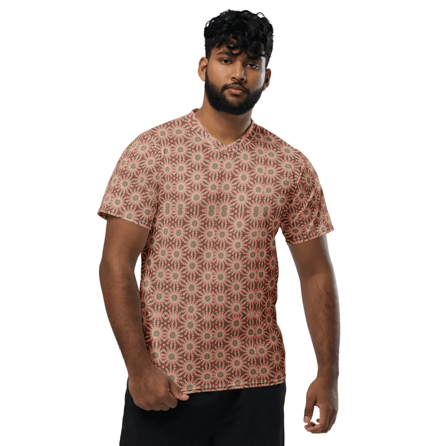 Abstract Suns Pattern Unisex V Neck Sports Jersey product image (5)