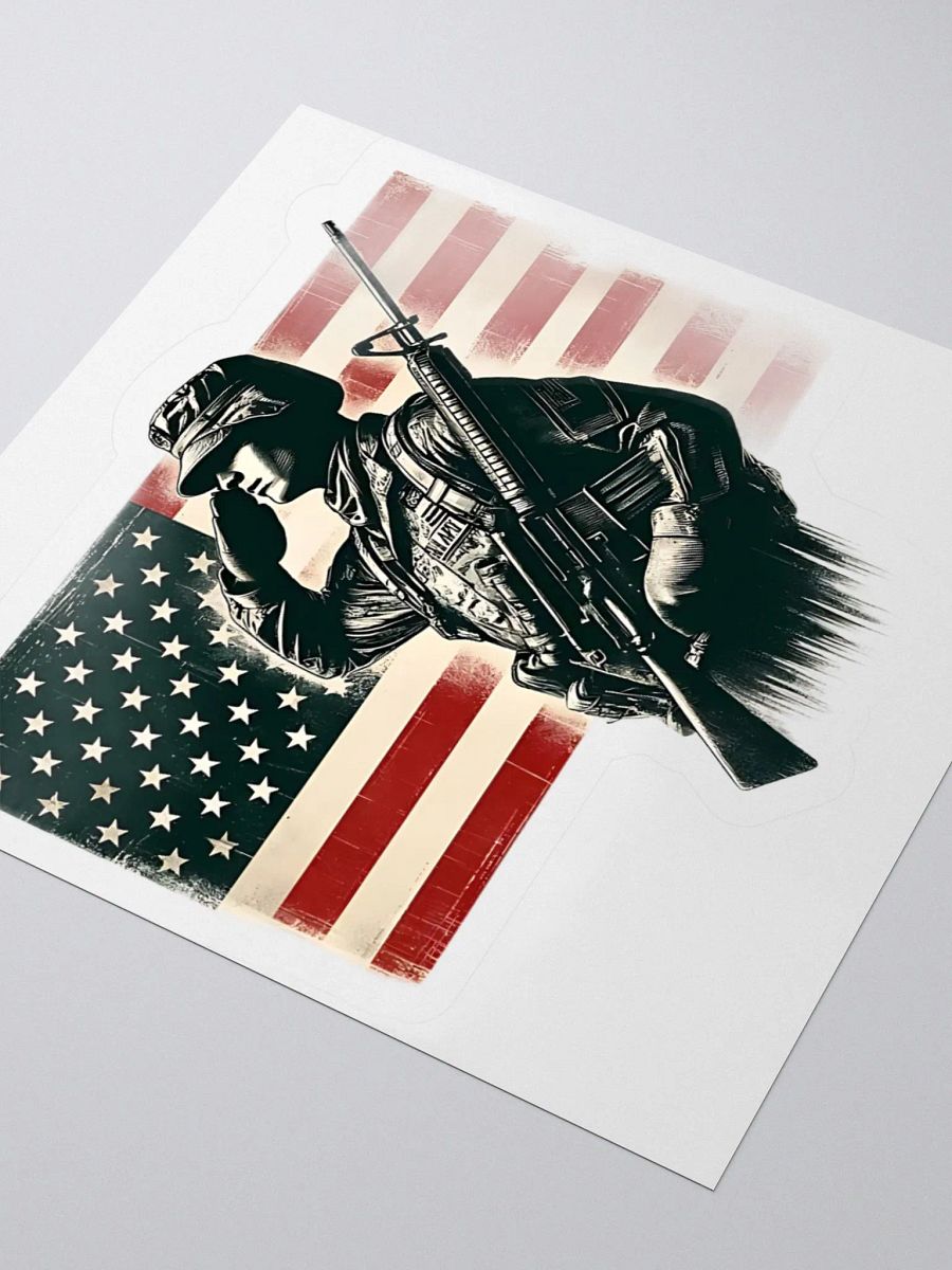 Saluting Soldier - Proud USA Patriotic Tribute Vintage Vinyl Stickers product image (10)