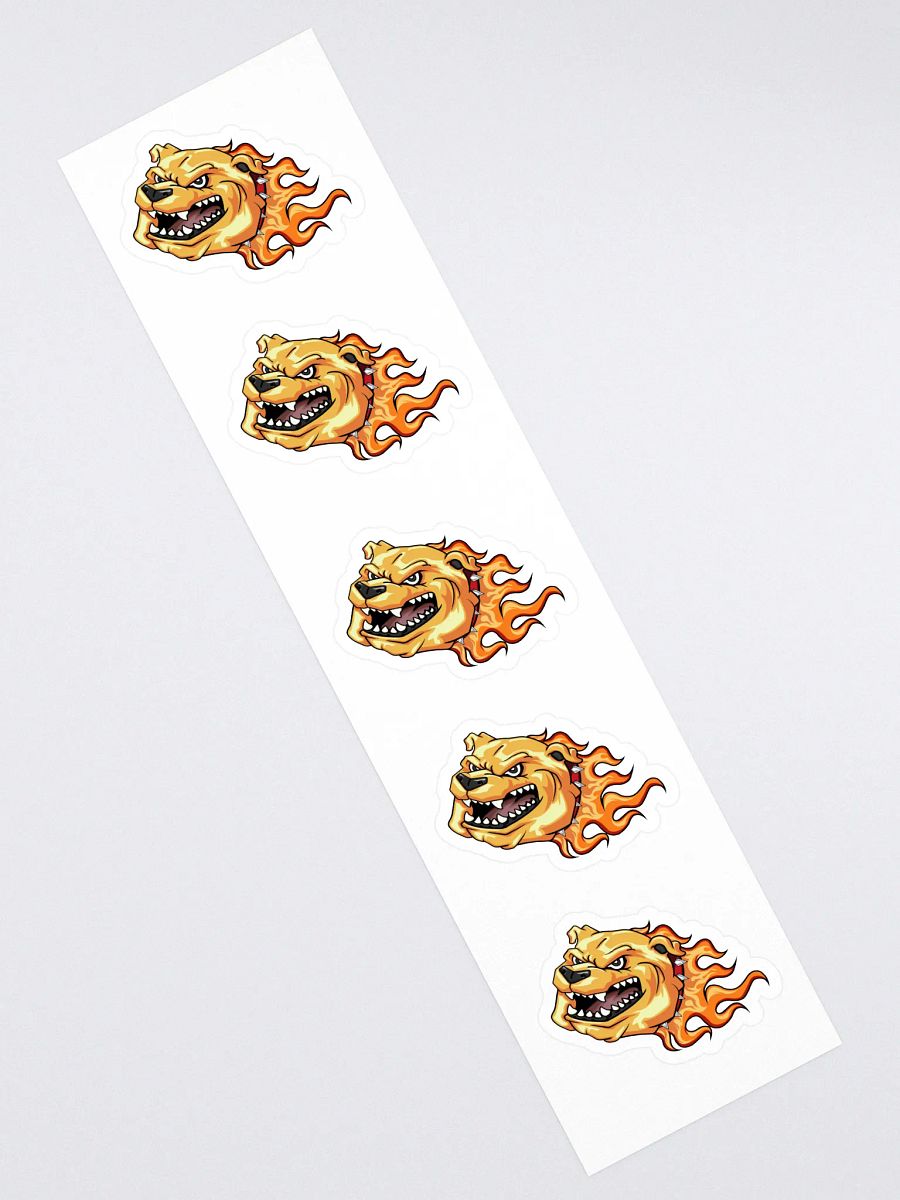 Sticker Strip 15" x 3.75" Angry Flaming Bulldog Stickers product image (2)