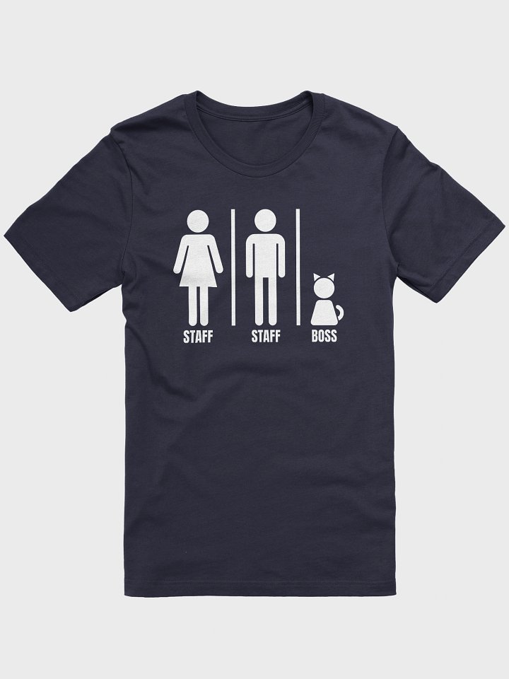 Bathroom Sign with Cat the Boss - Unisex Adult Super Soft Lightweight T-shirt product image (1)