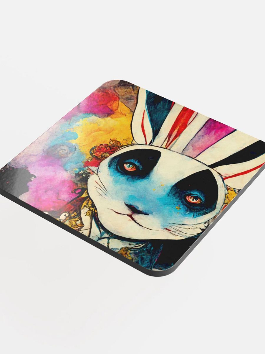 Whimsical Rabbit Dreams Glossed Cork Coaster product image (4)
