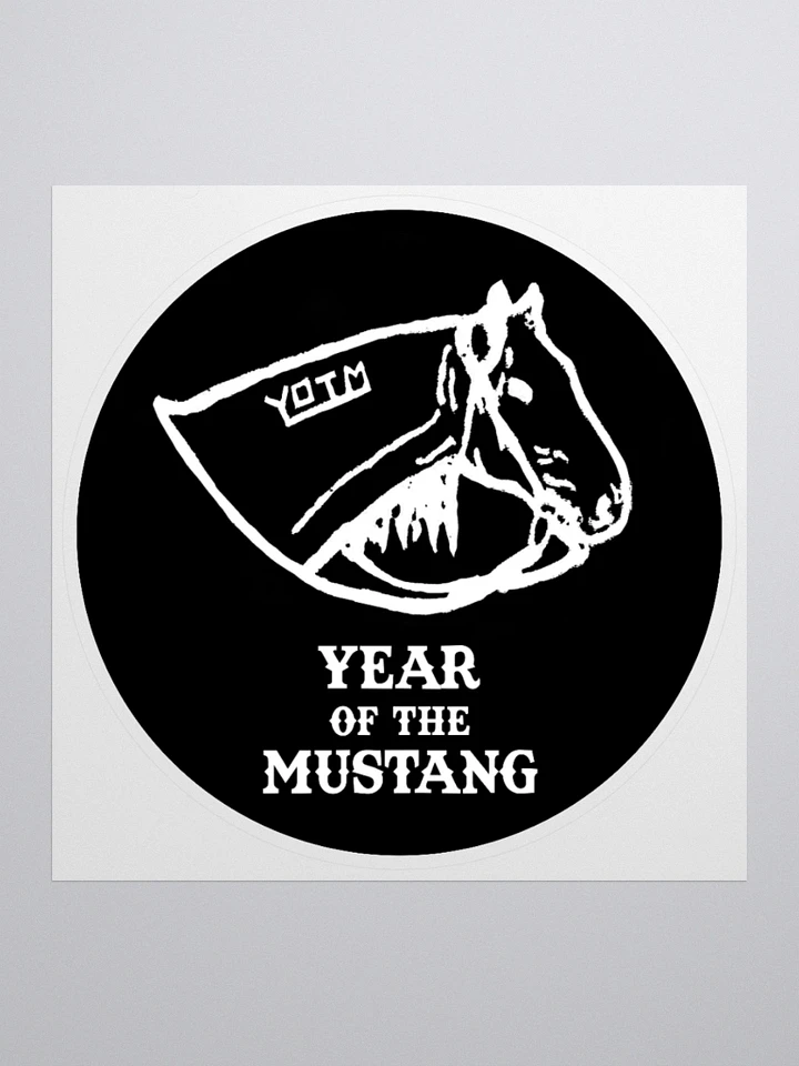 Year of the Mustang Logo Sticker (White on Black) product image (1)