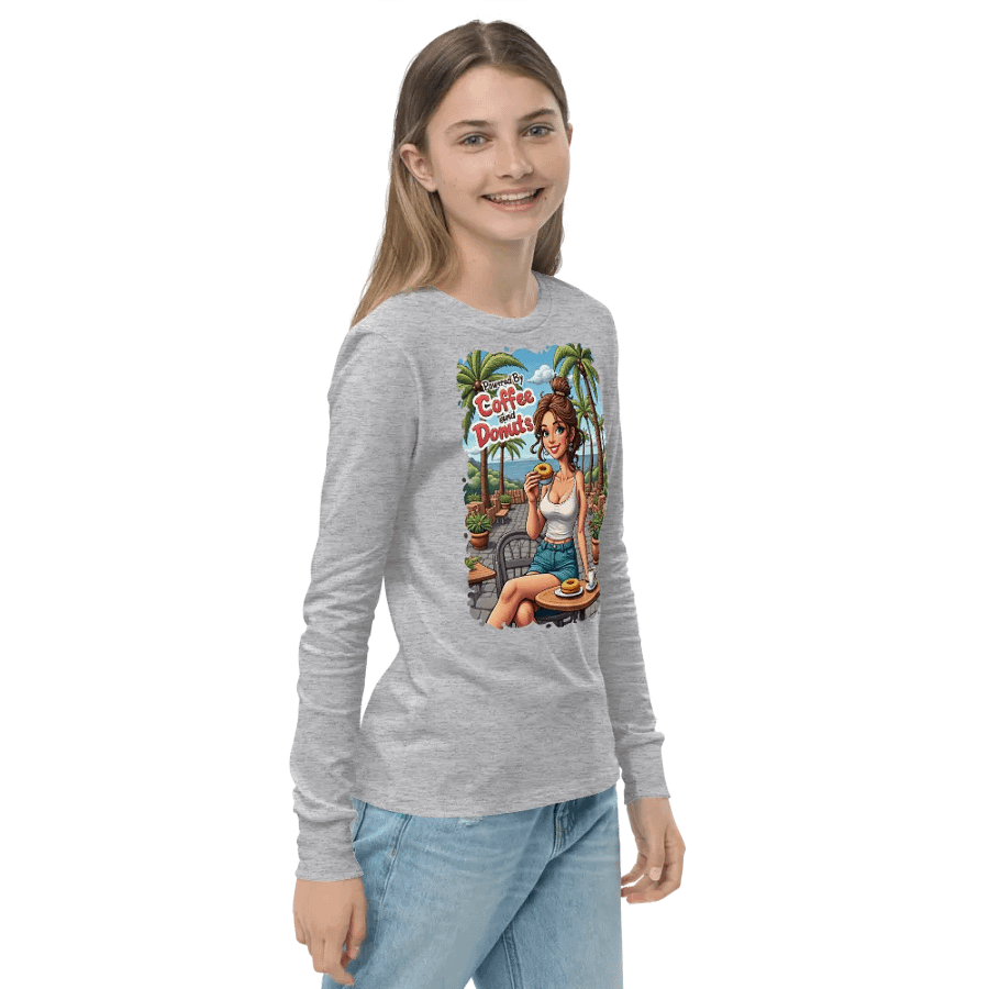Coffee & Donuts Paradise Youth Long Sleeve Tee product image (23)