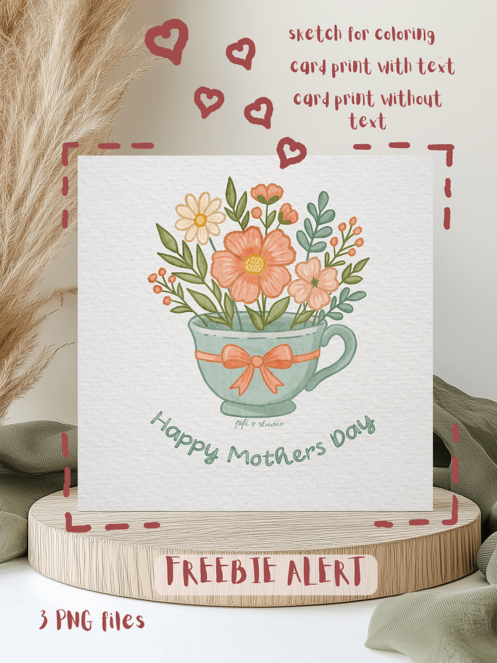 Mothers Day Teacup Full Of Flowers Freebie product image (1)