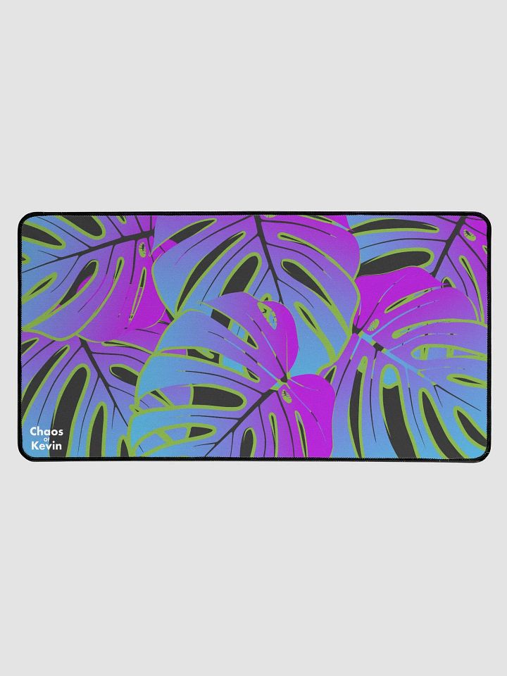 Dark Mode Vibrant Monstara Leaf Desk Mat product image (1)