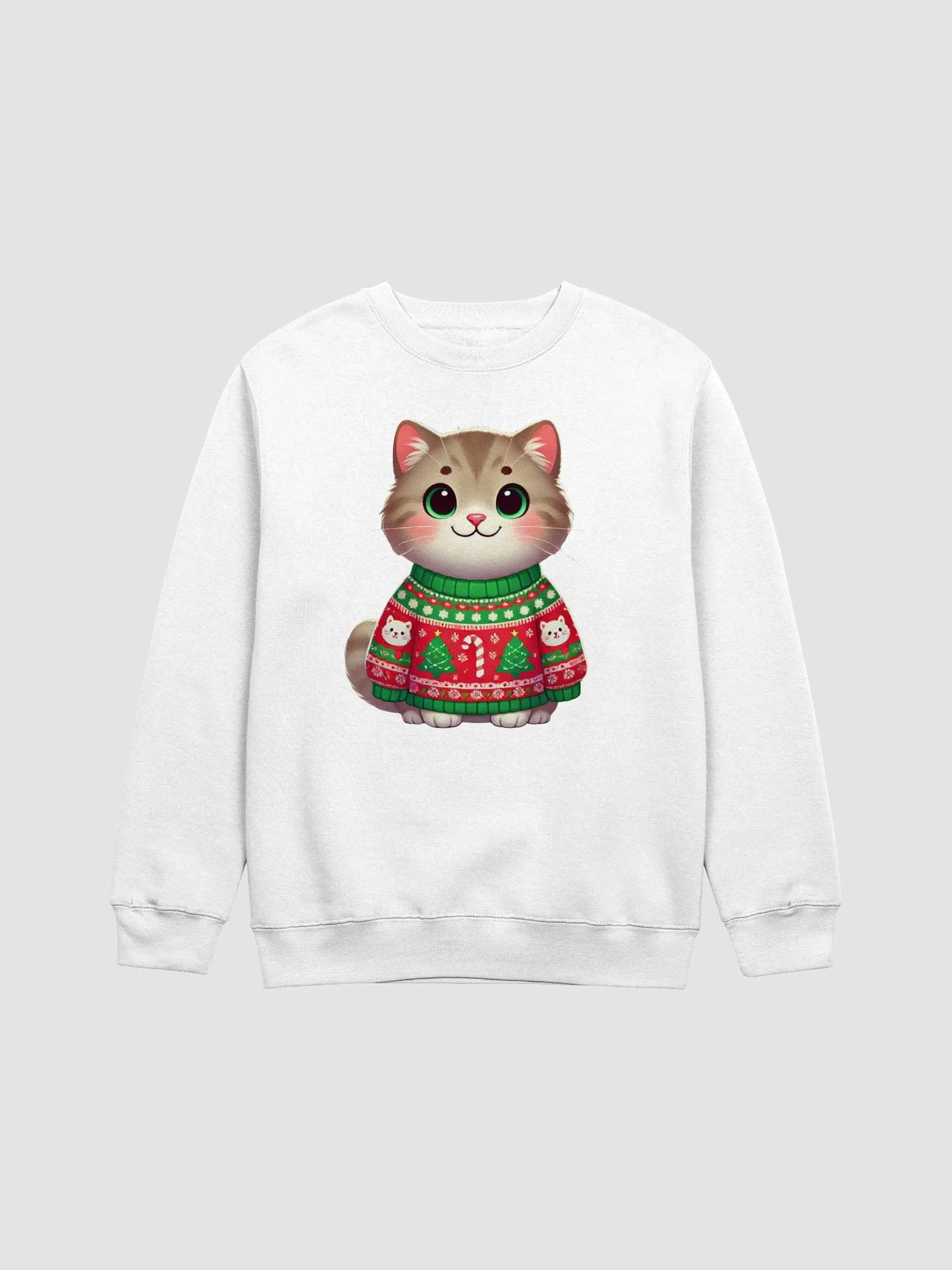 Purrfectly Festive Ugly Sweater Cat Sweatshirt product image (26)