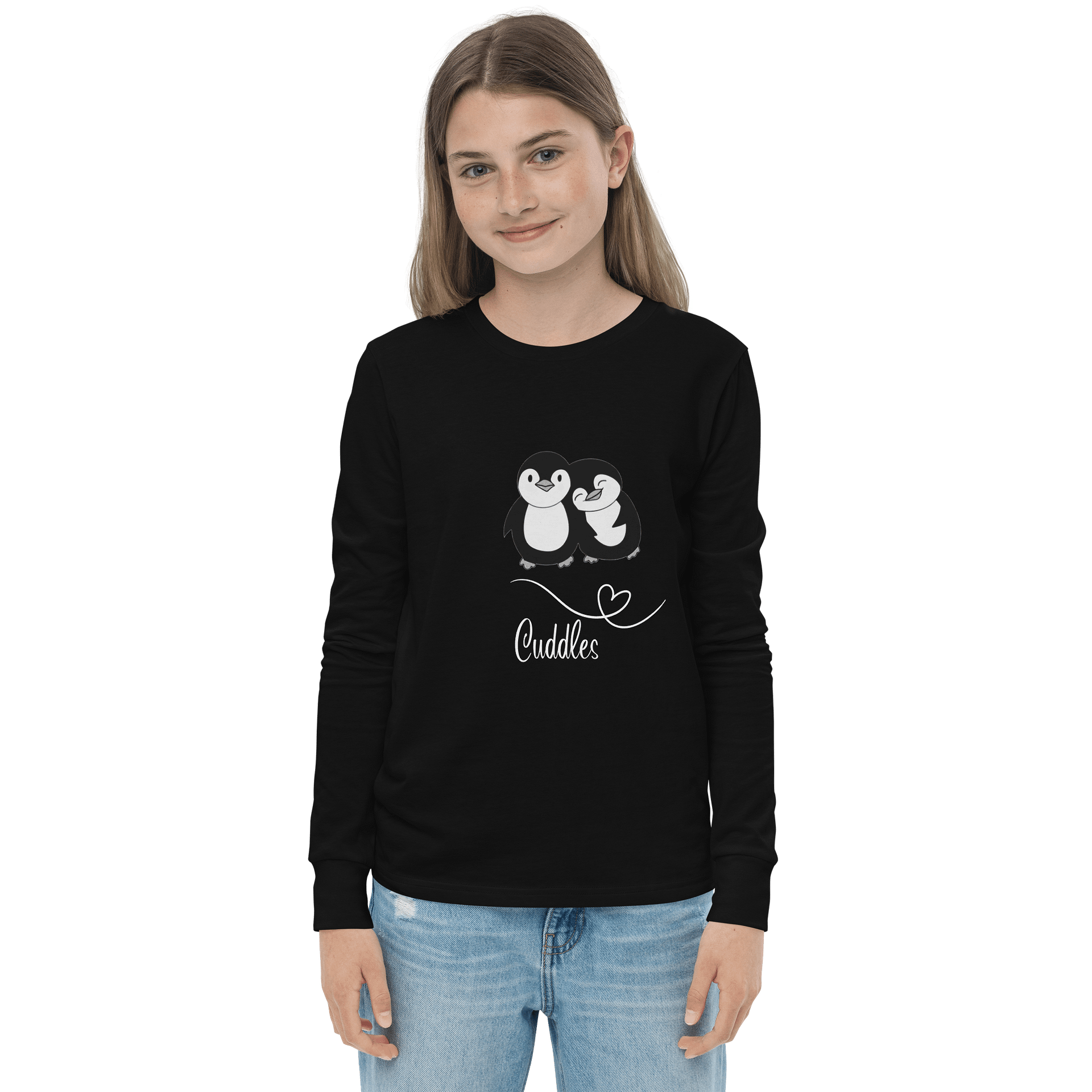 Cuddles Penguin Bella Youth Long Sleeve product image (1)