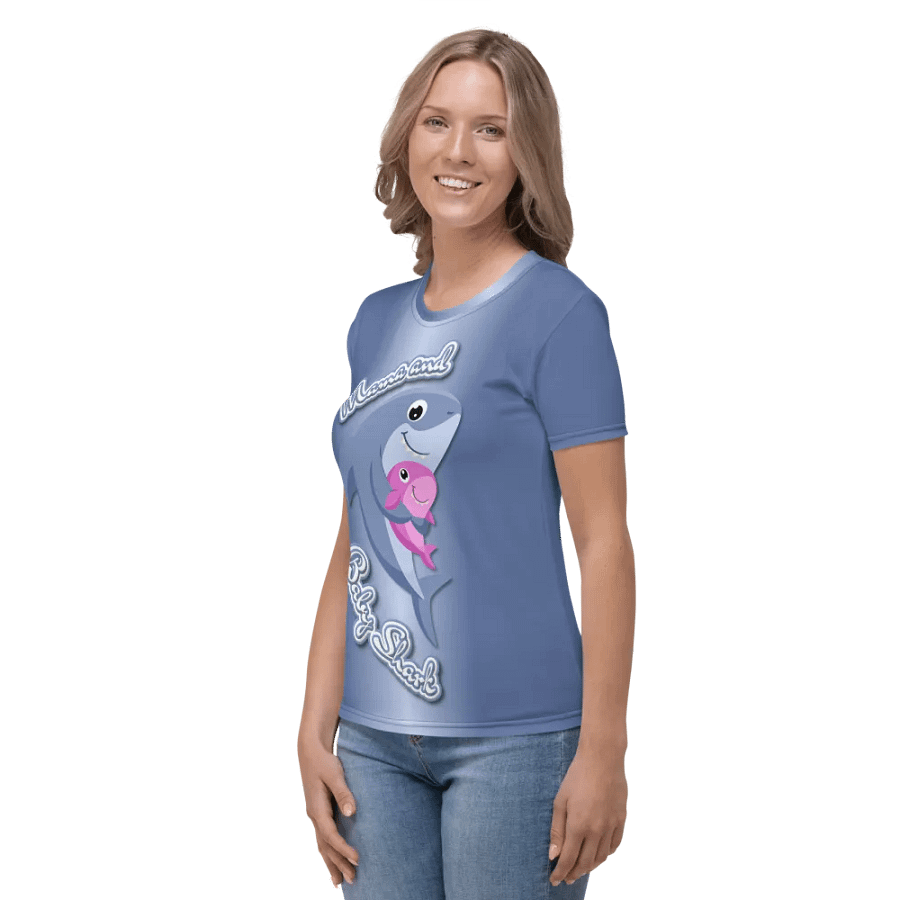 Mama and Baby Shark All Over Print T-shirt product image (5)