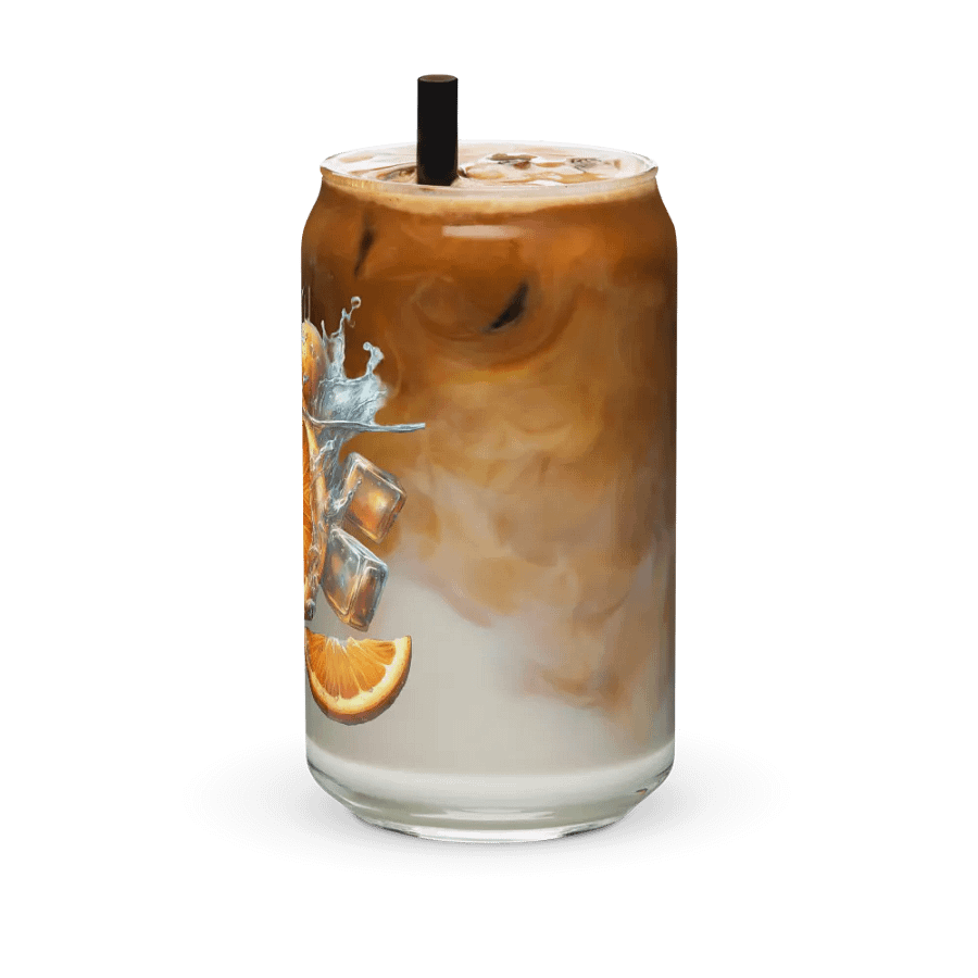 Orange fruit slices floating in the water, water and ice cubes design_03-Can-Shaped Glass product image (12)