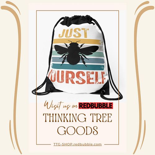 BEEhold, the secret to being you: JUST 🐝 YOURSELF! 🌟 This colorful drawstring bag is here to remind you to embrace your uniqu...