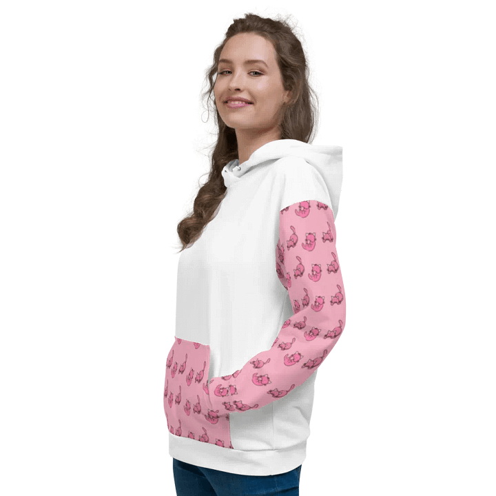 White and Pink Cat Paradise Hoodie product image (2)