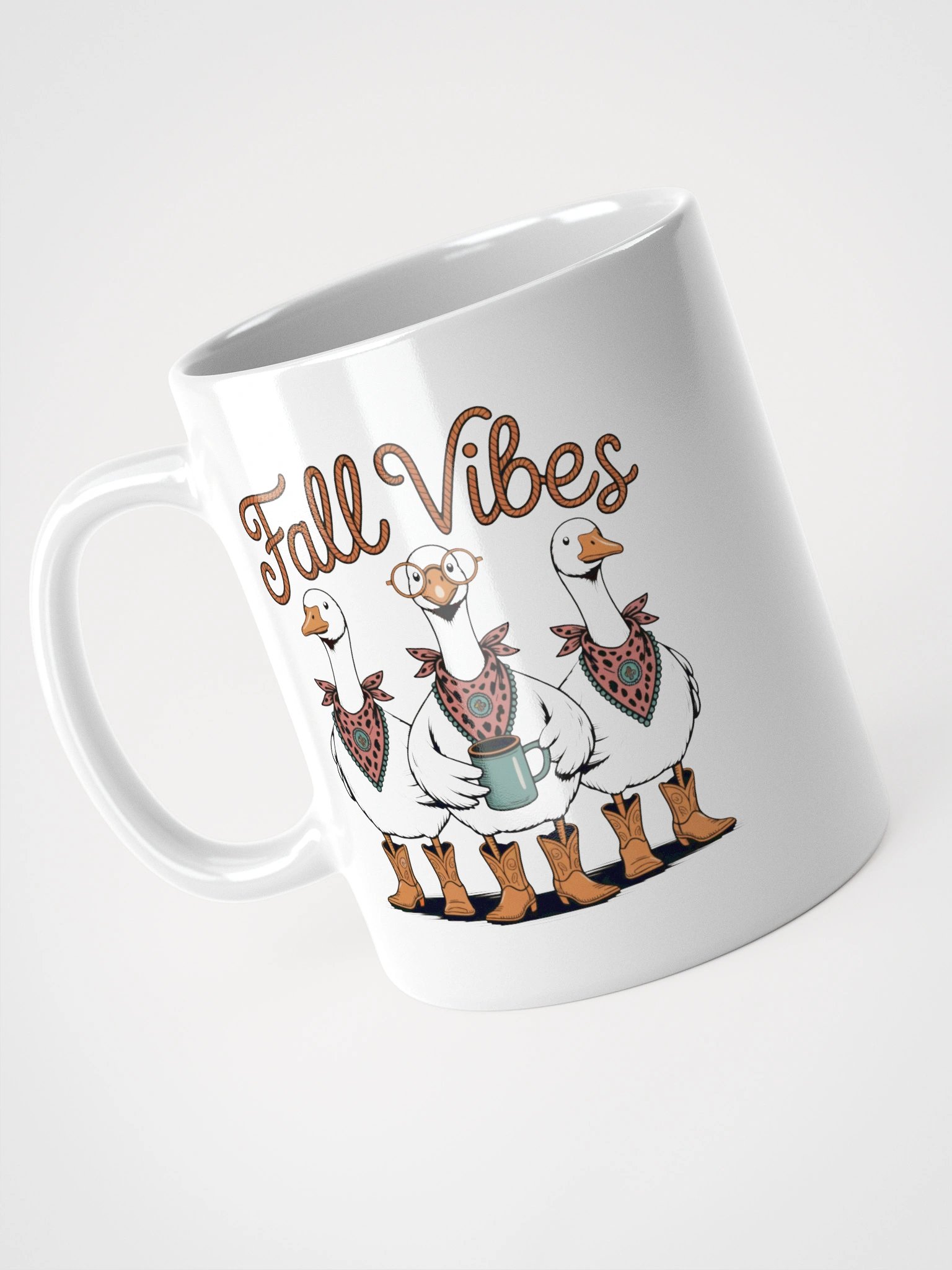 Silly Goose Fall Vibes White Glossy Mug product image (4)
