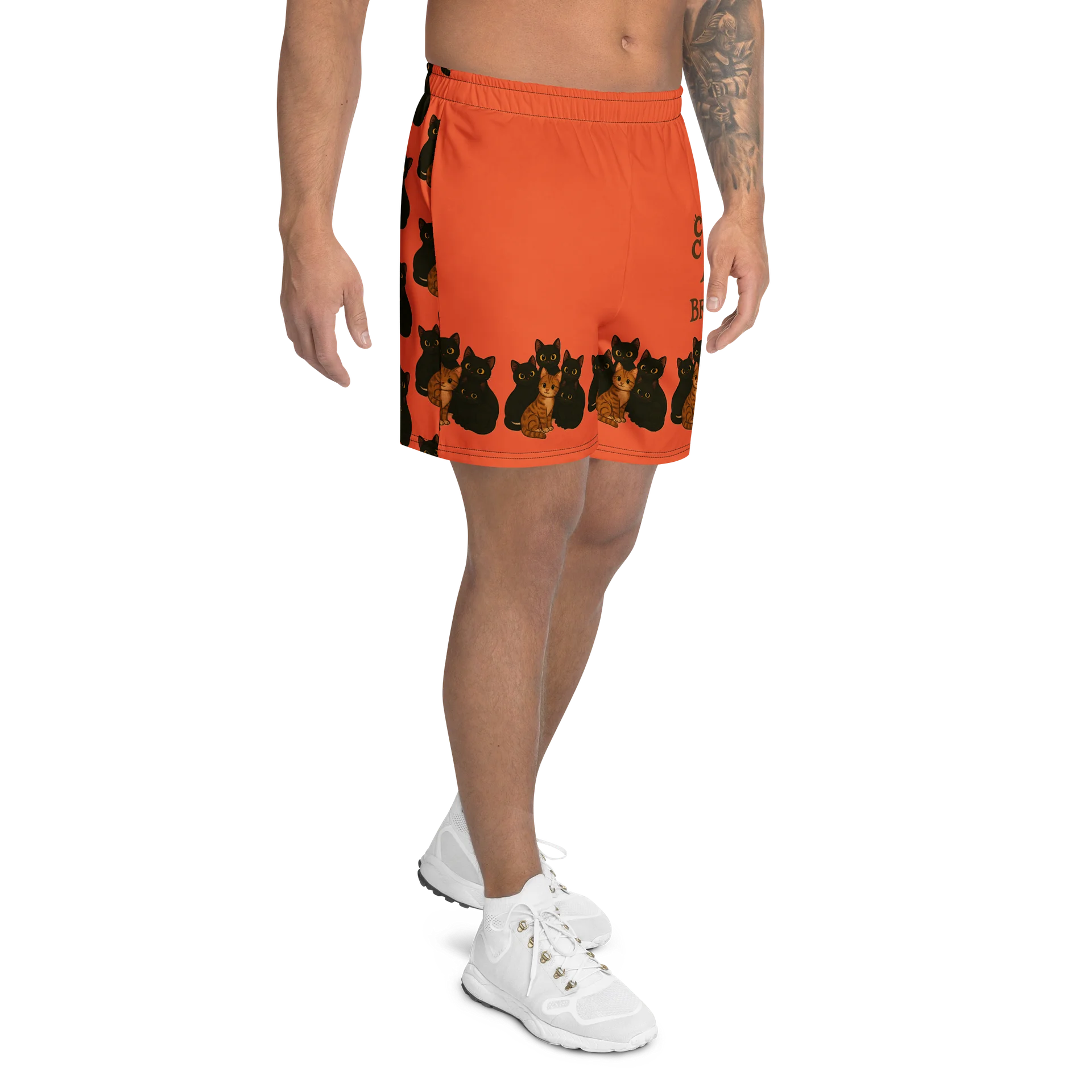 Flowing Orange kitty Athletic Shorts product image (2)