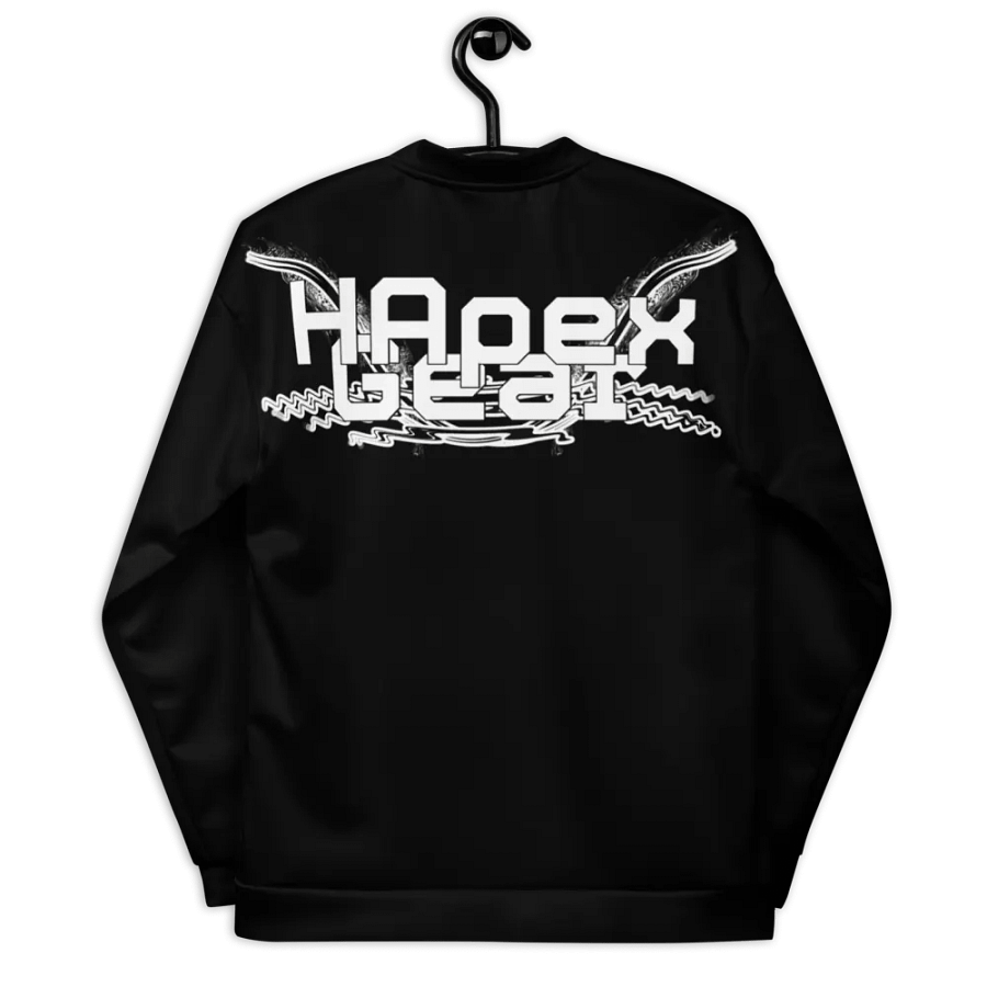 Bomber Jacket - Black - White HApex Gear Black Logo product image (7)